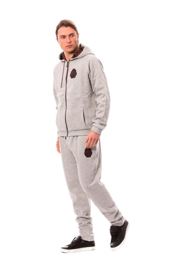 Billionaire Italian Couture Gray Cotton Hooded Sweatsuit - Ellie Belle