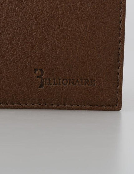 Billionaire Italian Couture Brown Leather Bifold Wallet - Ellie Belle