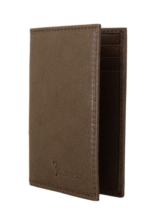 Billionaire Italian Couture Brown Leather Bifold Wallet - Ellie Belle