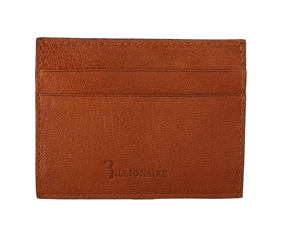 Billionaire Italian Couture Brown Leather Cardholder Wallet - Ellie Belle