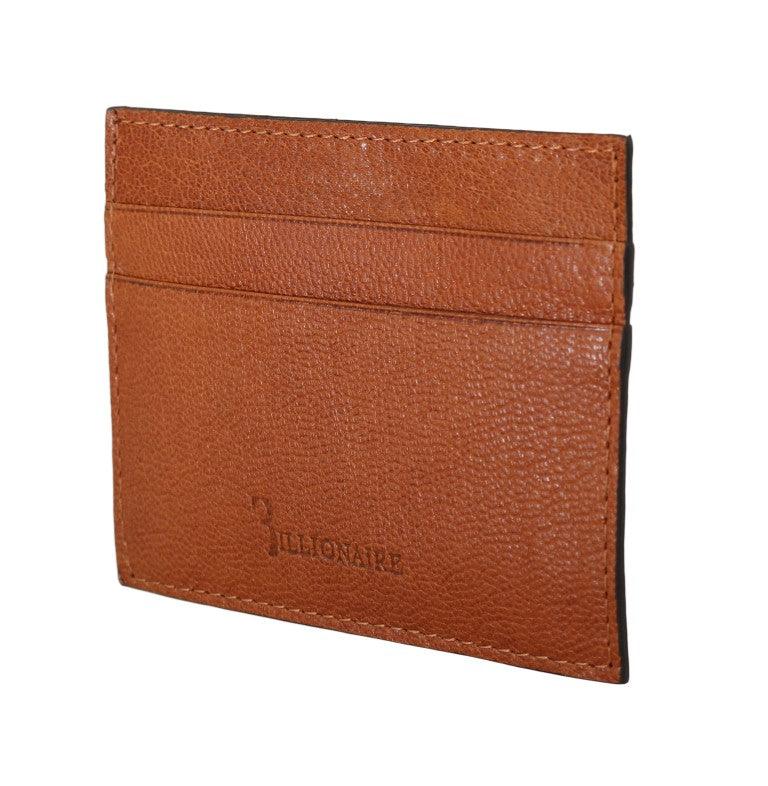 Billionaire Italian Couture Brown Leather Cardholder Wallet - Ellie Belle