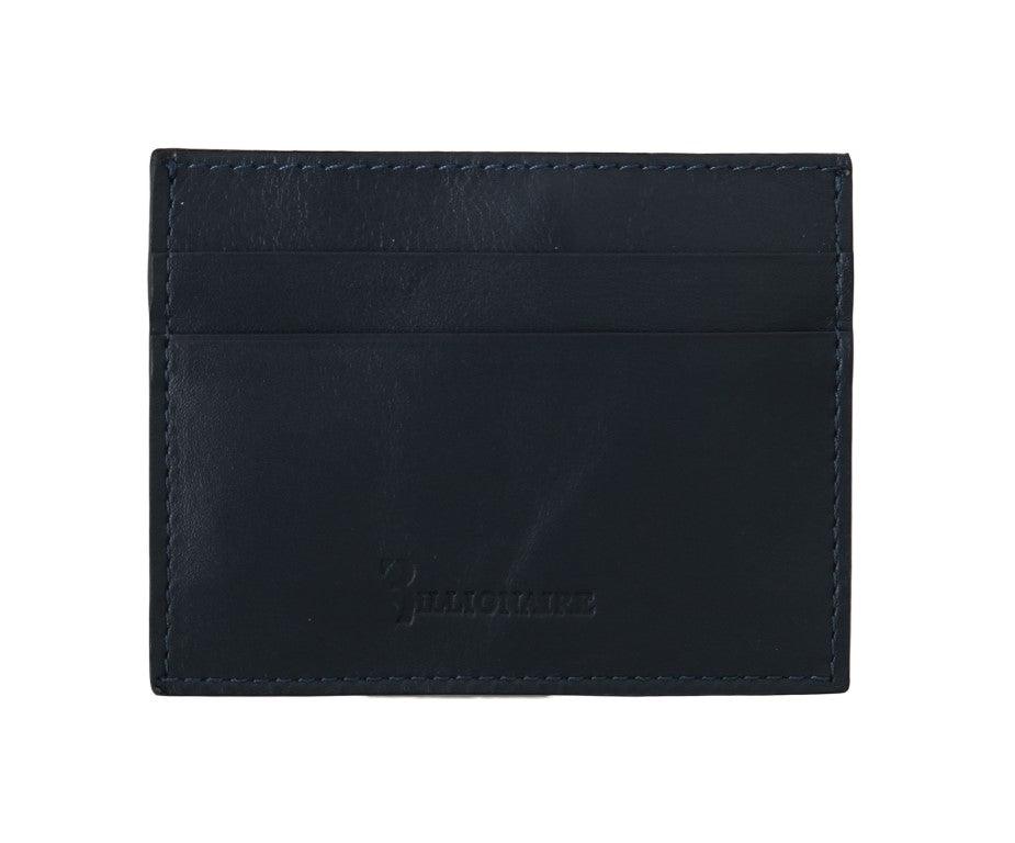 Billionaire Italian Couture Blue Leather Cardholder Wallet - Ellie Belle