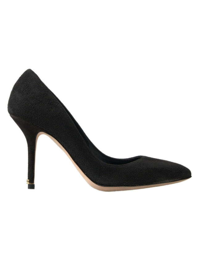 Dolce & Gabbana Black Suede High Heels Pumps Classic Shoes - Ellie Belle