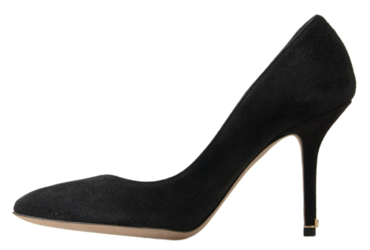 Dolce & Gabbana Black Suede High Heels Pumps Classic Shoes - Ellie Belle