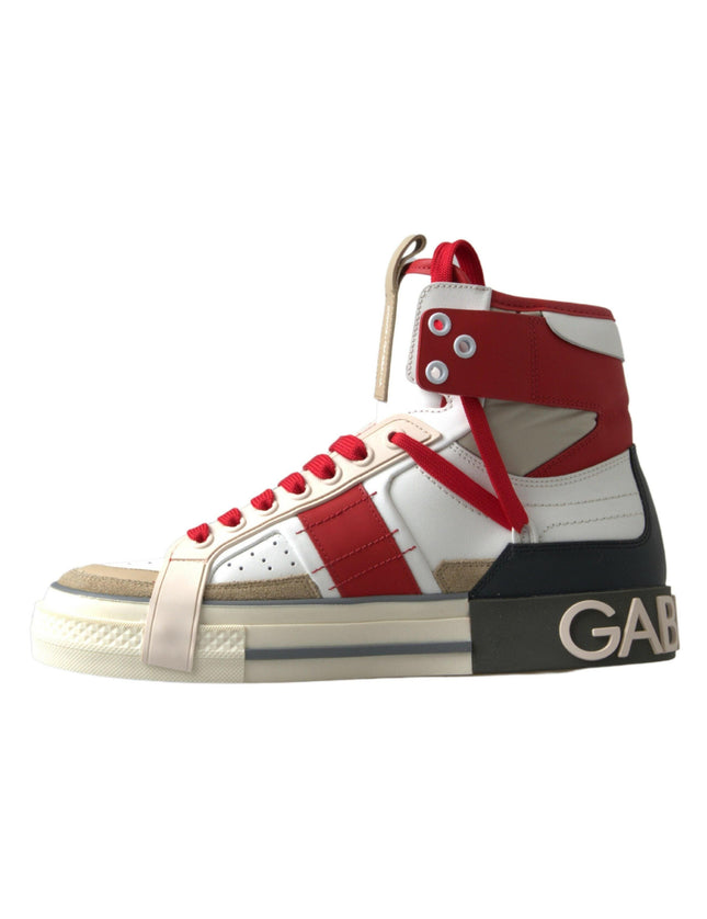 Dolce & Gabbana Multicolor Colorblock Leather High Top Sneakers Shoes - Ellie Belle