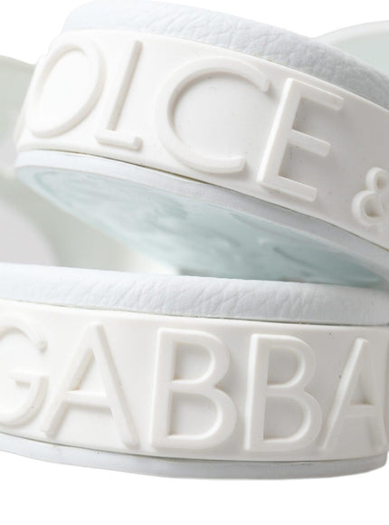 Dolce & Gabbana White Rubber Sandals Slippers Beachwear Men Shoes - Ellie Belle