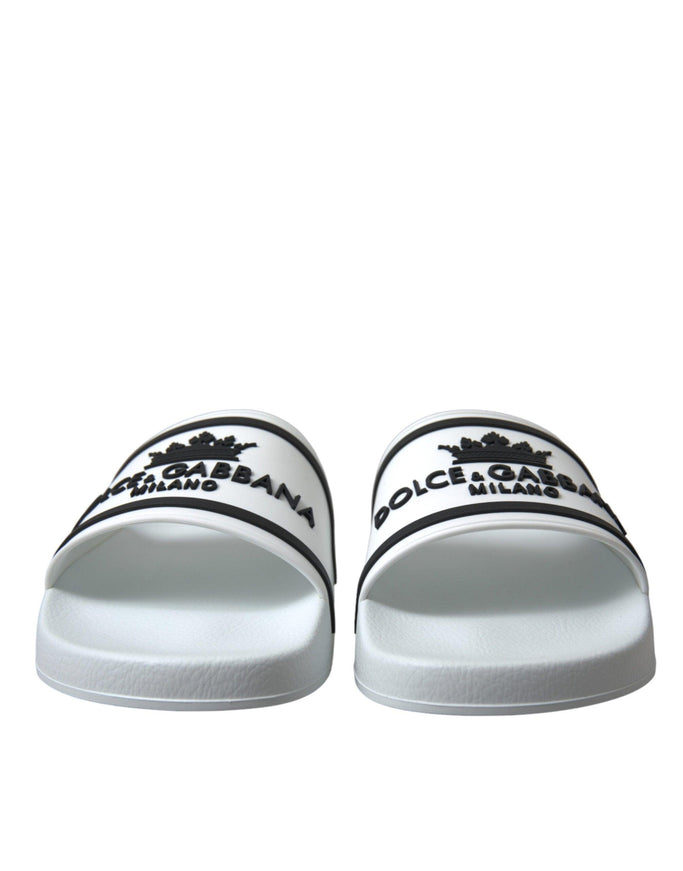 Dolce & Gabbana White Rubber Sandals Slippers Beachwear Men Shoes - Ellie Belle