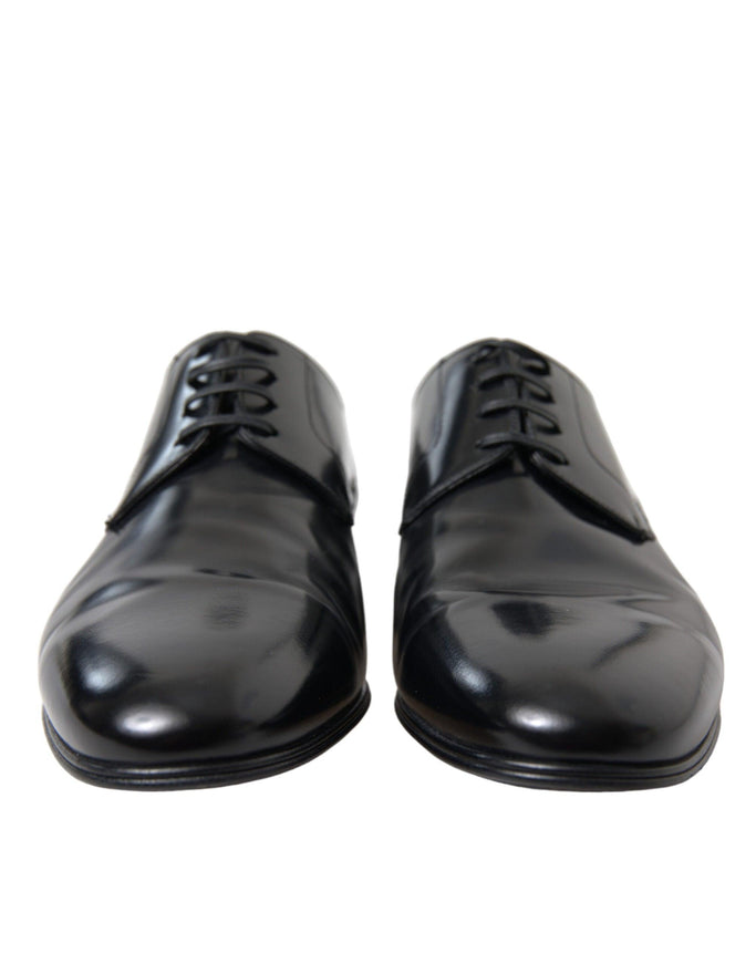 Dolce & Gabbana Black Leather Lace Up Formal Derby Dress Shoes - Ellie Belle