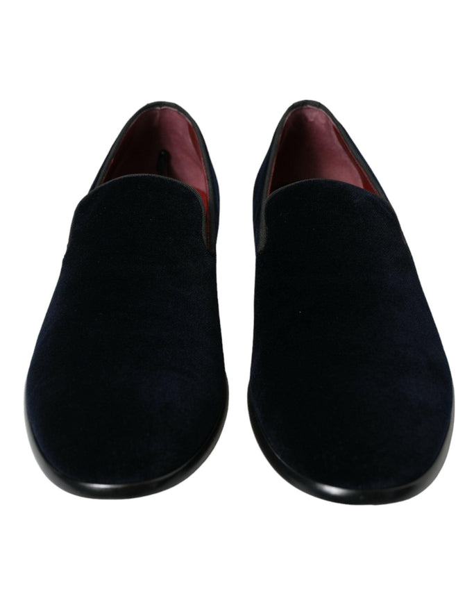 Dolce & Gabbana Black Velvet Loafers Formal Dress Shoes - Ellie Belle