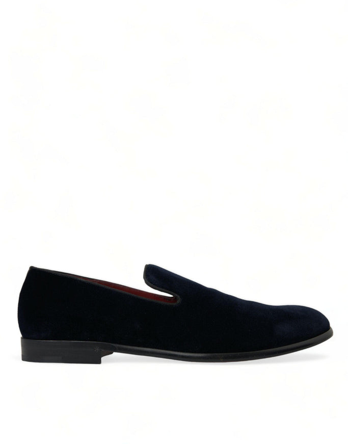 Dolce & Gabbana Black Velvet Loafers Formal Dress Shoes - Ellie Belle