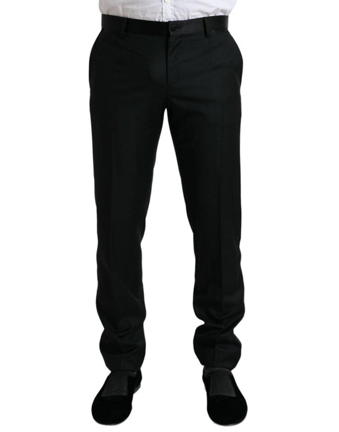 Dolce & Gabbana Black Wool Slim Fit Formal Trouser Dress Pants - Ellie Belle