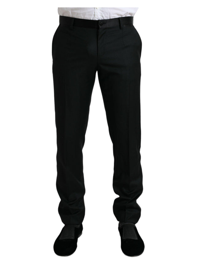 Dolce & Gabbana Black Wool Slim Fit Formal Trouser Dress Pants - Ellie Belle