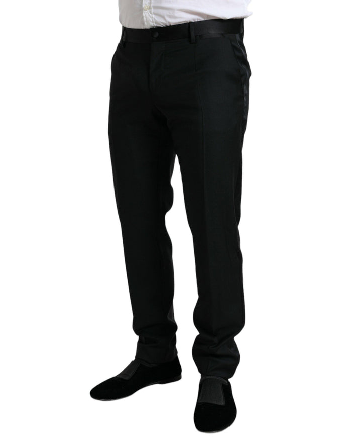 Dolce & Gabbana Black Wool Slim Fit Formal Trouser Dress Pants - Ellie Belle