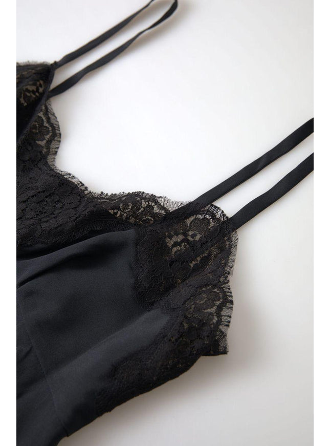 Dolce & Gabbana Black Lace Silk Sleepwear Camisole Underwear - Ellie Belle