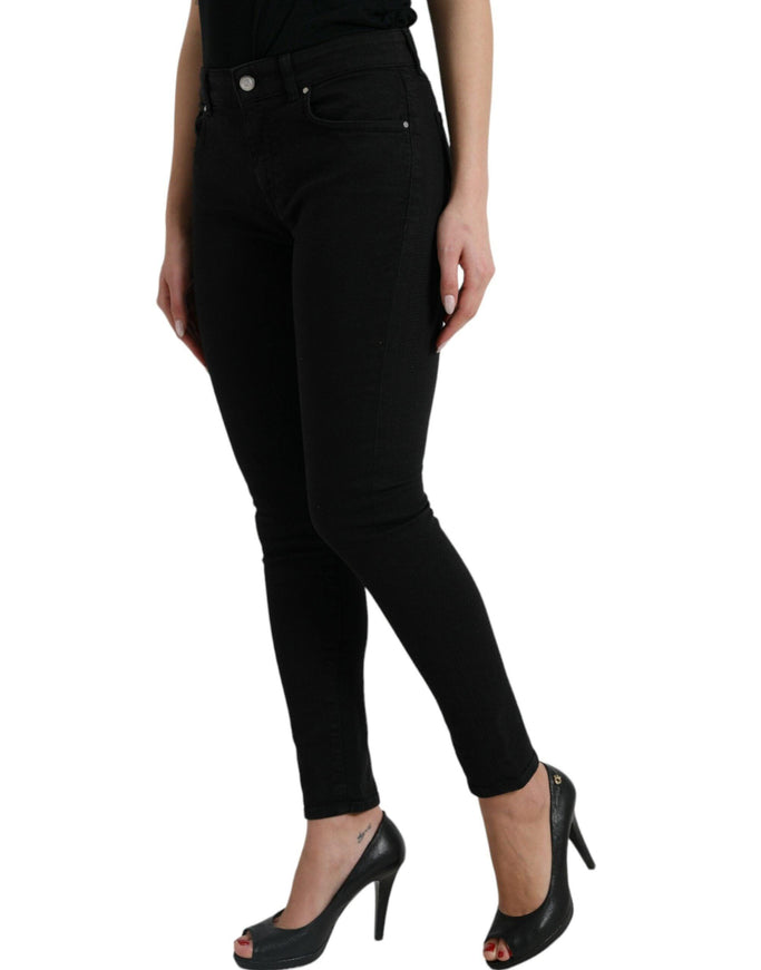 Dolce & Gabbana Black Cotton Mid Waist Skinny Denim Jeans - Ellie Belle