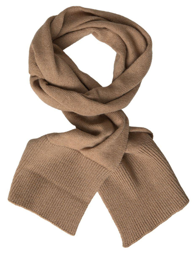 Dolce & Gabbana Brown Knitted Camel Wrap Shawl Foulard Scarf - Ellie Belle