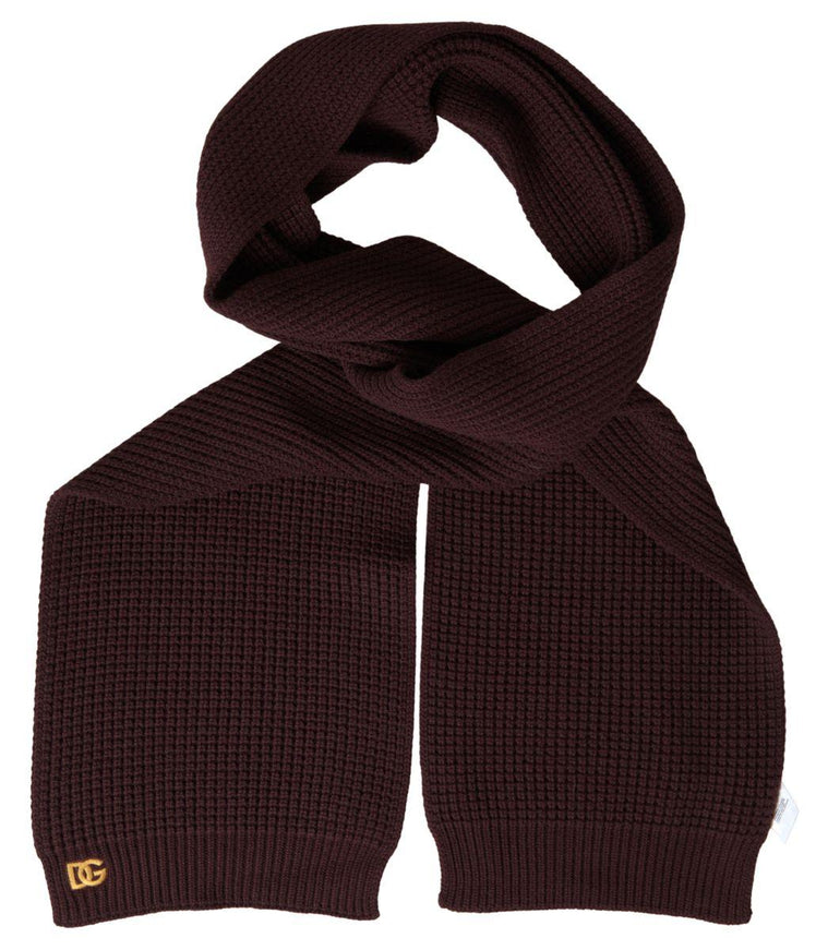 Dolce & Gabbana Brown Cashmere Knitted Neck Wrap Shawl Scarf - Ellie Belle