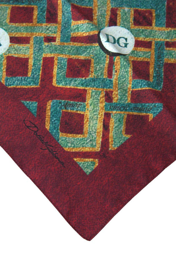 Dolce & Gabbana Multicolor Printed Square Handkerchief Scarf - Ellie Belle