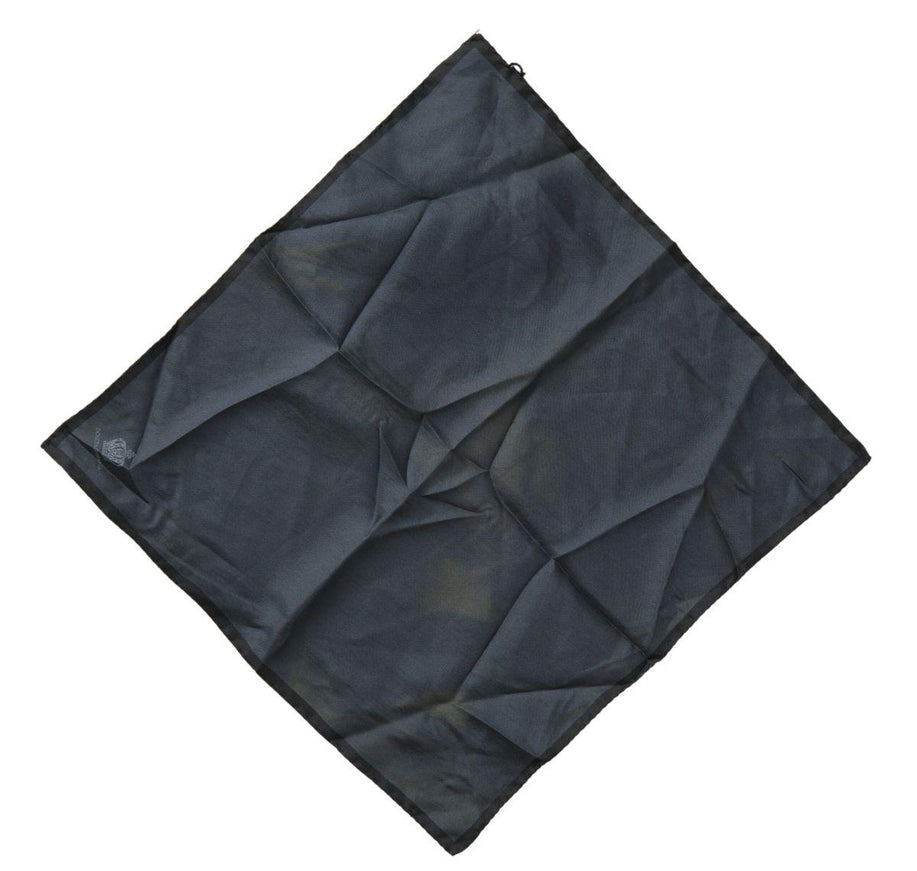 Dolce & Gabbana Black 100% Silk Square Handkerchief Scarf - Ellie Belle