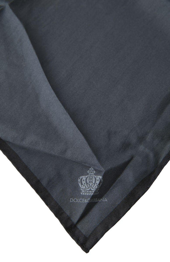 Dolce & Gabbana Black 100% Silk Square Handkerchief Scarf - Ellie Belle