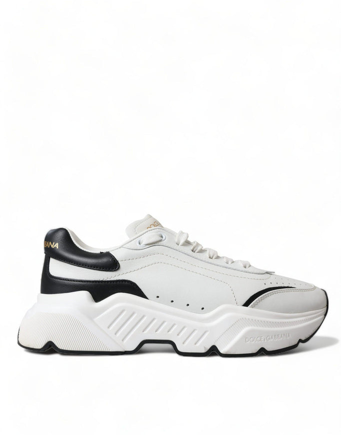 Dolce & Gabbana White Black Low Top Daymaster Sneakers Shoes - Ellie Belle