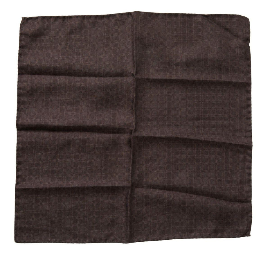 Dolce & Gabbana Brown Patterned Silk Square Handkerchief Scarf - Ellie Belle