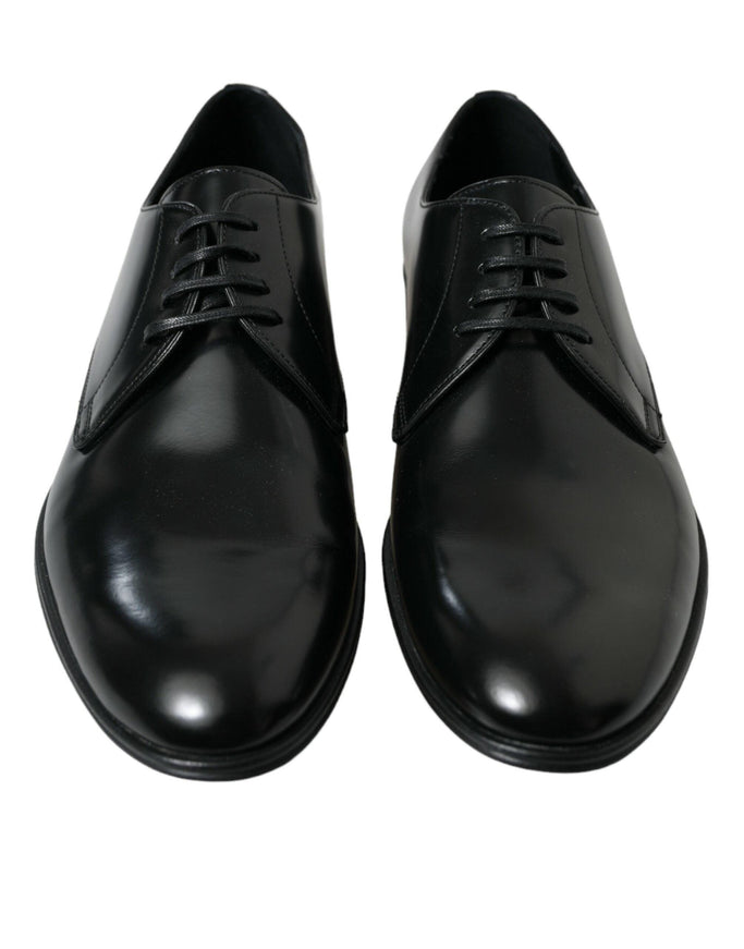 Dolce & Gabbana Black Leather Lace Up Men Dress Derby Shoes - Ellie Belle