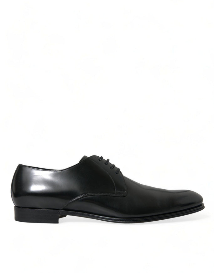 Dolce & Gabbana Black Leather Lace Up Men Dress Derby Shoes - Ellie Belle