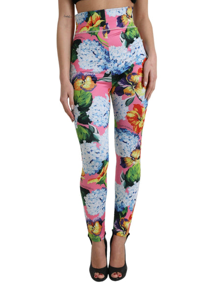 Dolce & Gabbana Multicolor Floral High Waist Leggings Pants - Ellie Belle