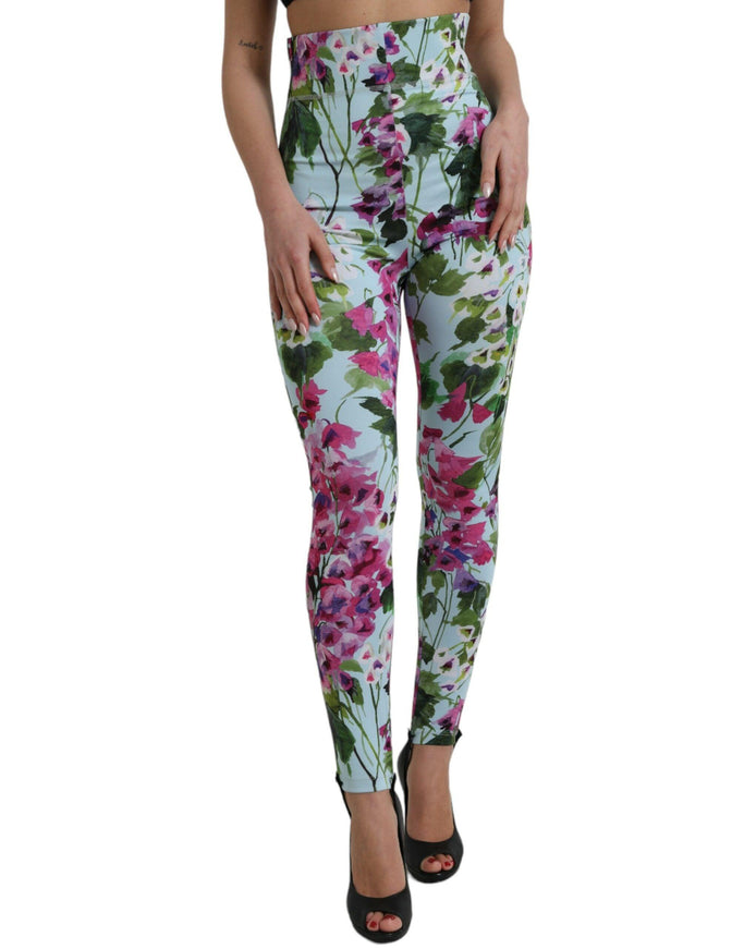 Dolce & Gabbana Multicolor Floral High Waist Leggings Pants - Ellie Belle