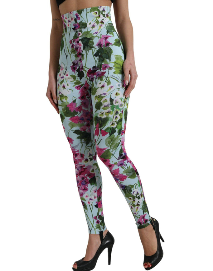 Dolce & Gabbana Multicolor Floral High Waist Leggings Pants - Ellie Belle