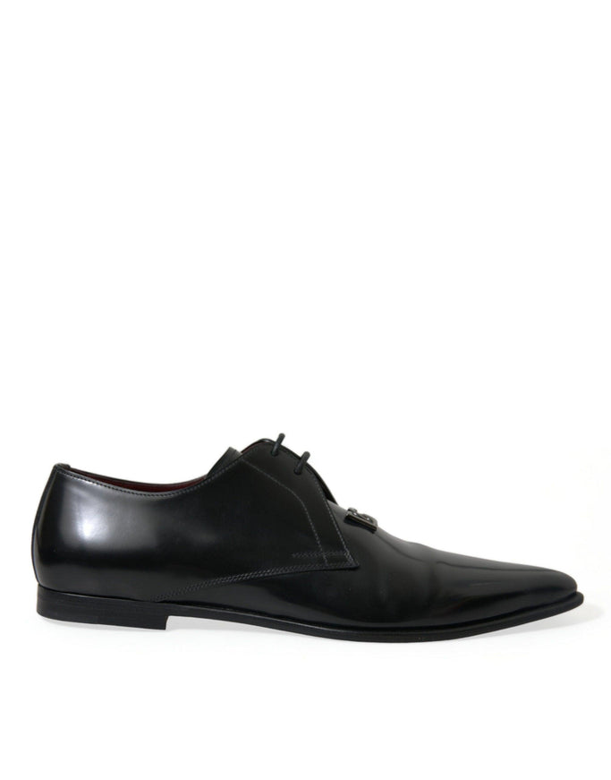 Dolce & Gabbana Black Leather Lace Up Formal Derby Dress Shoes - Ellie Belle