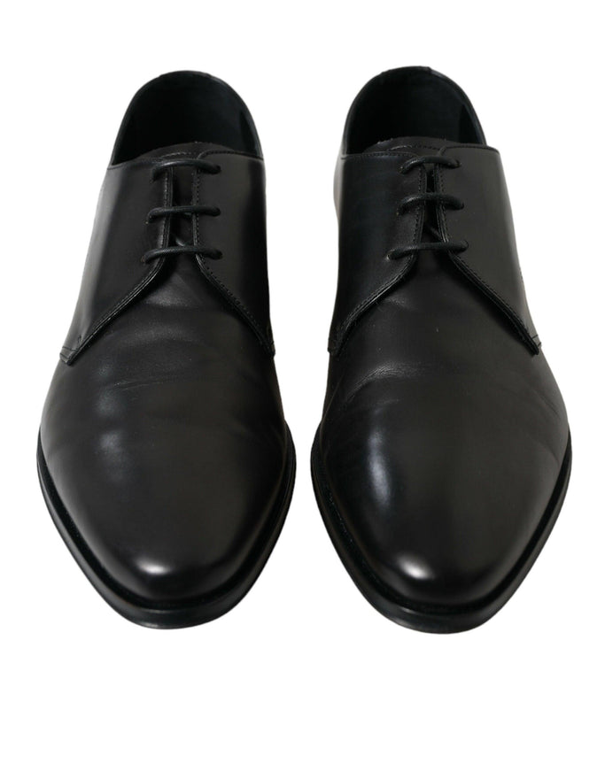 Dolce & Gabbana Black Leather Lace Up Formal Derby Dress Shoes - Ellie Belle