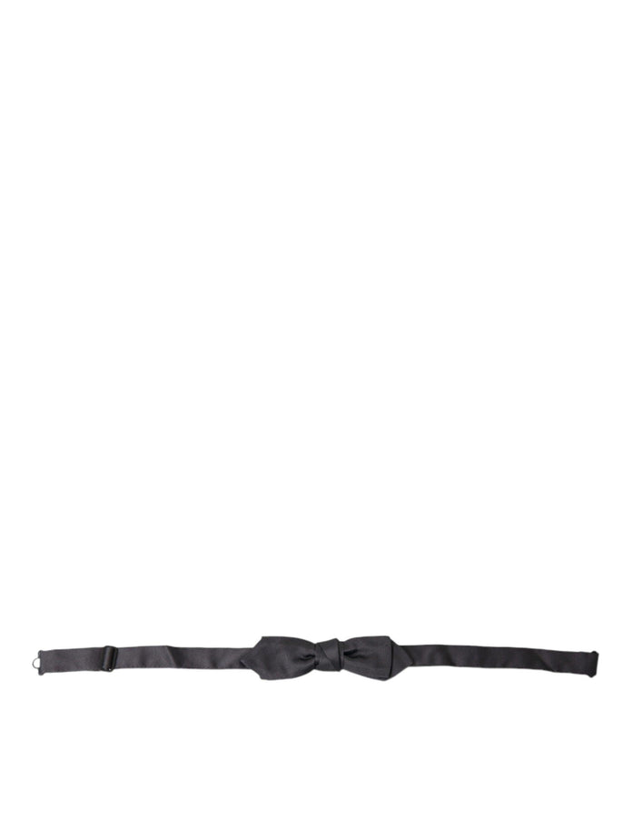 Dolce & Gabbana Dark Gray Silk Adjustable Neck Men Papillon Bow Tie