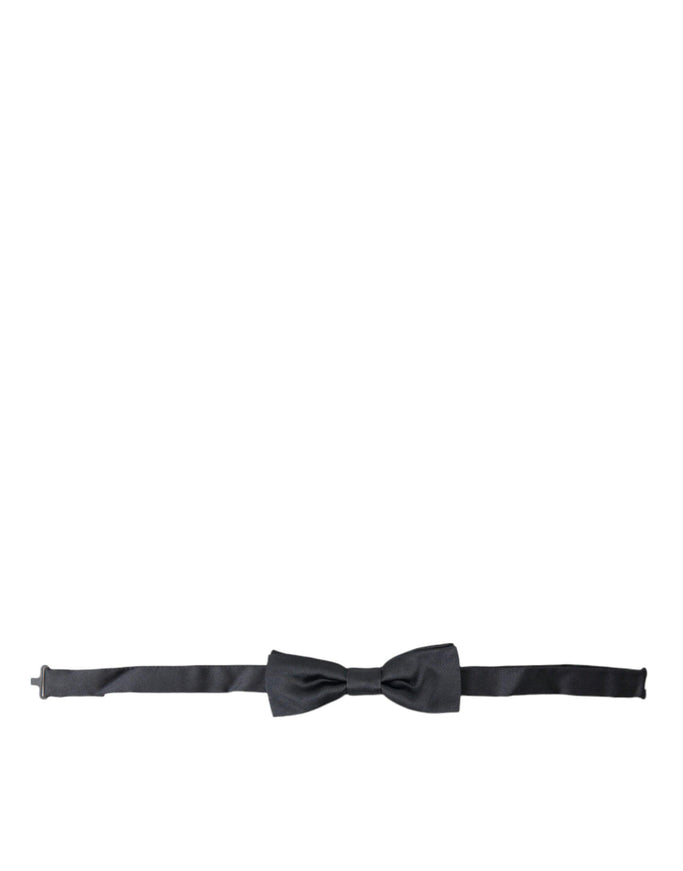 Dolce & Gabbana Dark Gray Silk Adjustable Neck Men Papillon Bow Tie - Ellie Belle