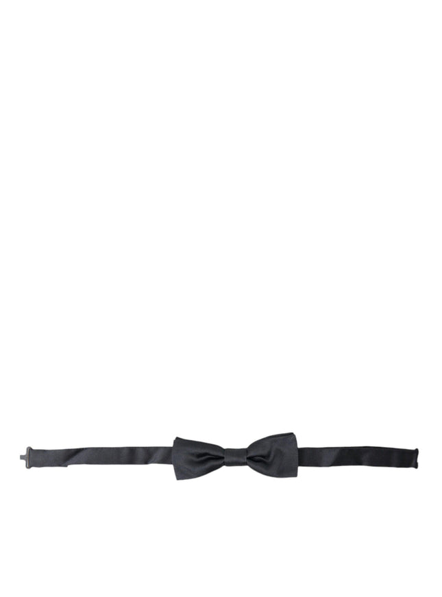 Dolce & Gabbana Dark Gray Silk Adjustable Neck Men Papillon Bow Tie - Ellie Belle