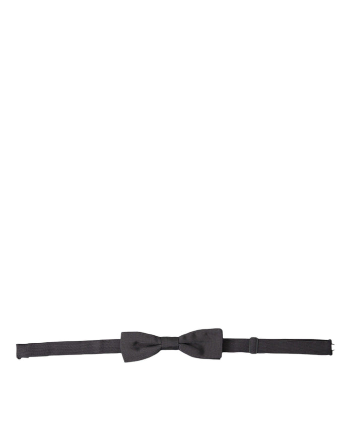 Dolce & Gabbana Dark Gray Silk Adjustable Neck Men Papillon Bow Tie - Ellie Belle