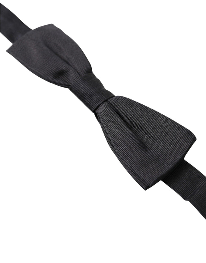 Dolce & Gabbana Black Silk Adjustable Neck Men Papillon Bow Tie - Ellie Belle