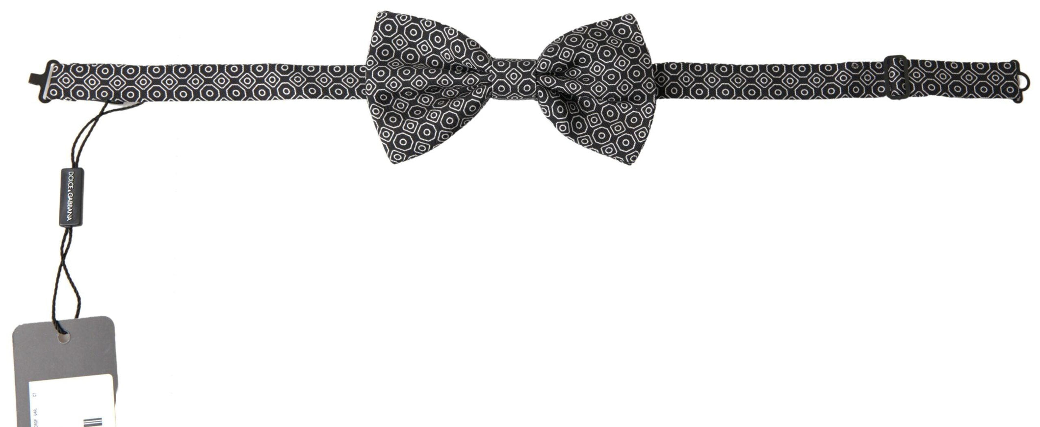 Dolce & Gabbana Black White Pattern Adjustable Neck Papillon Bow Tie - Ellie Belle