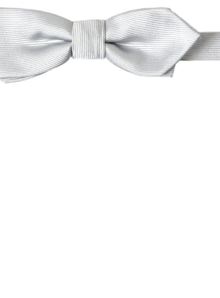Dolce & Gabbana Gray Silk Adjustable Men Neck Papillon Bow Tie - Ellie Belle
