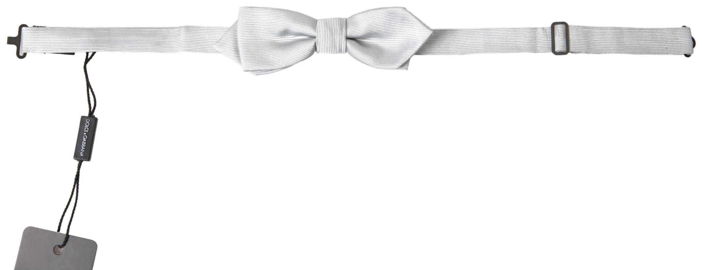 Dolce & Gabbana Gray Silk Adjustable Men Neck Papillon Bow Tie - Ellie Belle