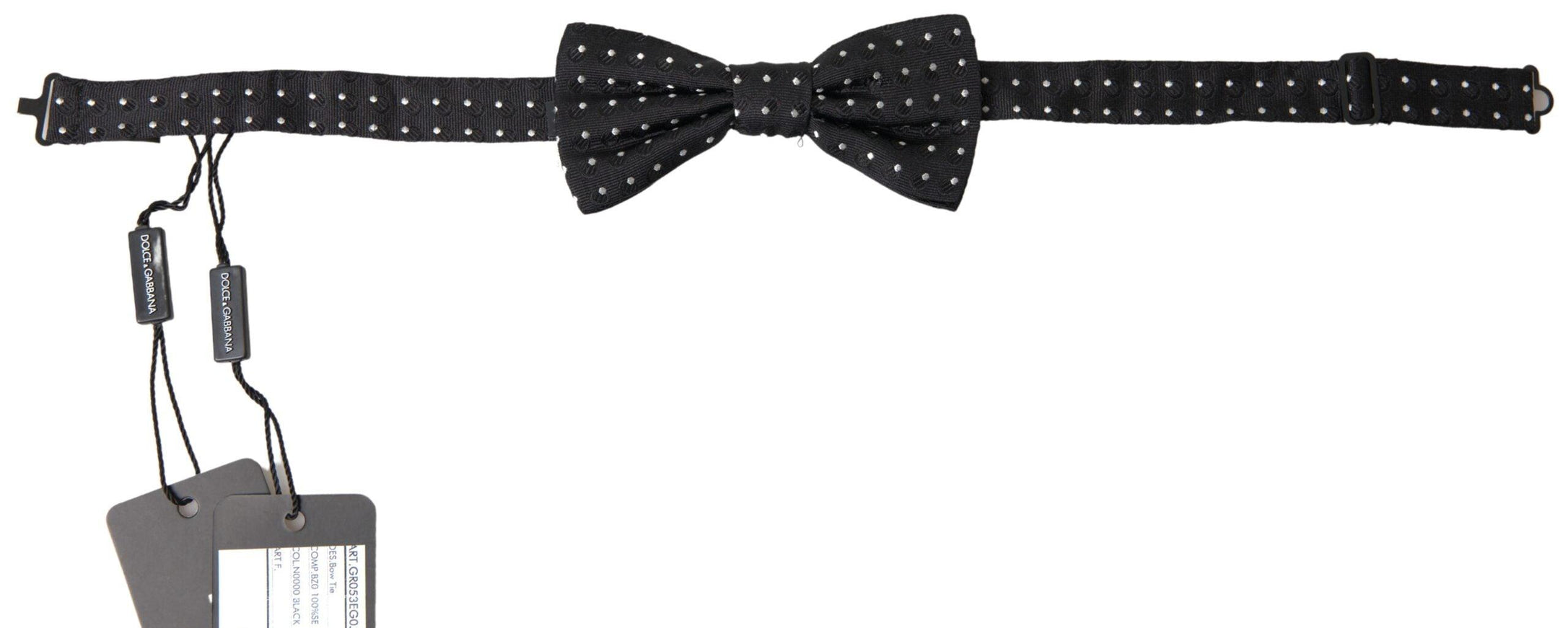 Dolce & Gabbana Black Polka Dot Silk Adjustable Men Neck Papillon Bow Tie - Ellie Belle