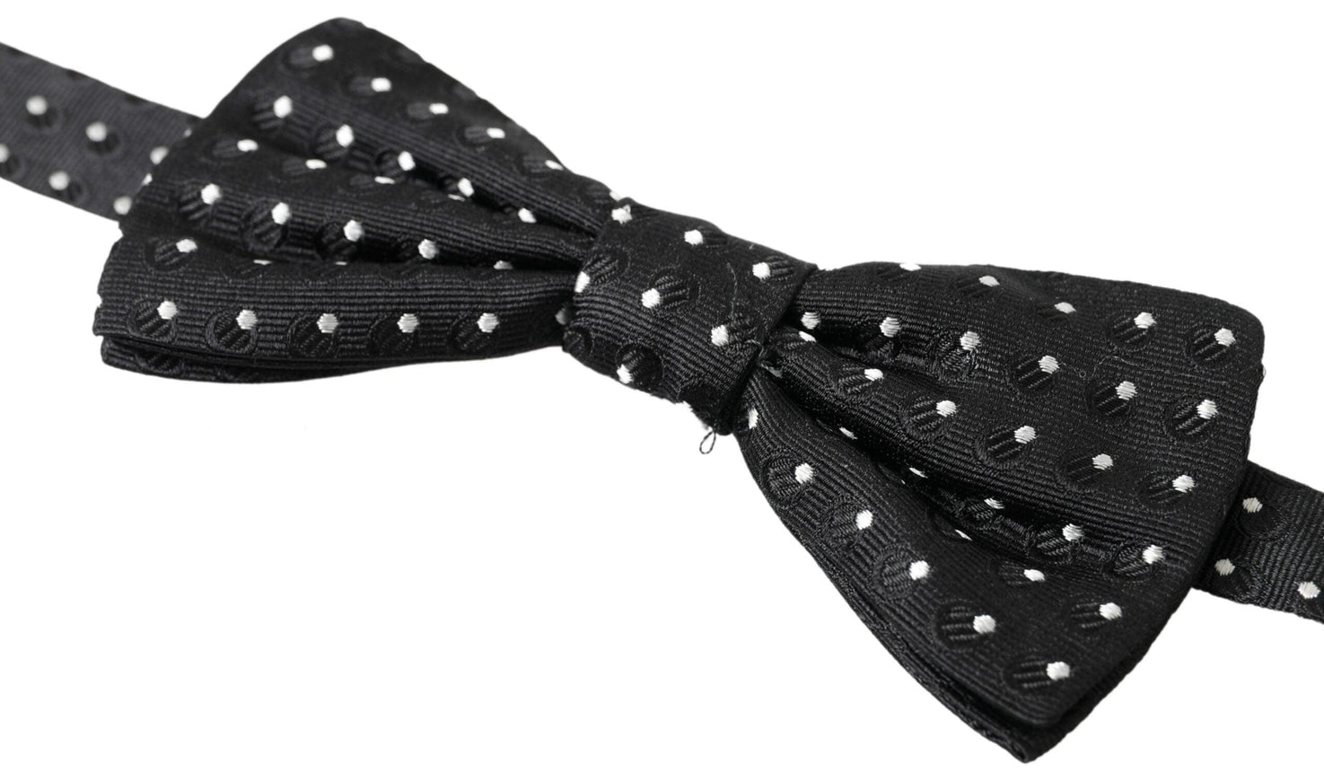 Dolce & Gabbana Black Polka Dot Silk Adjustable Men Neck Papillon Bow Tie - Ellie Belle