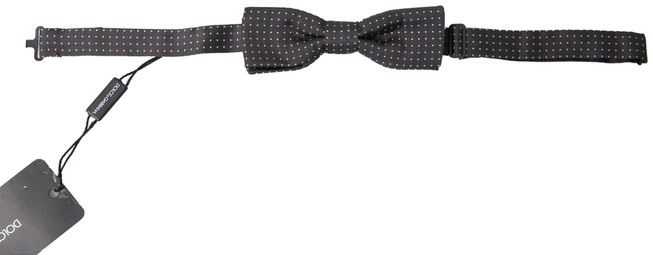 Dolce & Gabbana Black Polka Dot Silk Adjustable Men Neck Papillon Bow Tie - Ellie Belle