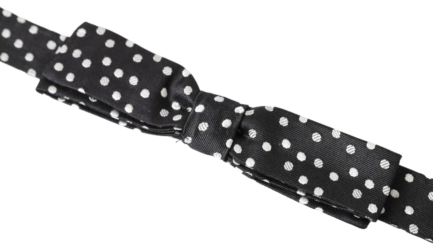 Dolce & Gabbana Black Polka Dot Silk Adjustable Men Neck Papillon Bow Tie - Ellie Belle