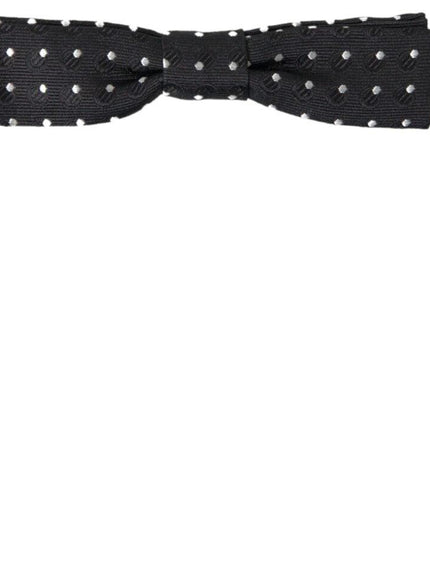 Dolce & Gabbana Black Polka Dot Silk Adjustable Men Neck Papillon Bow Tie
