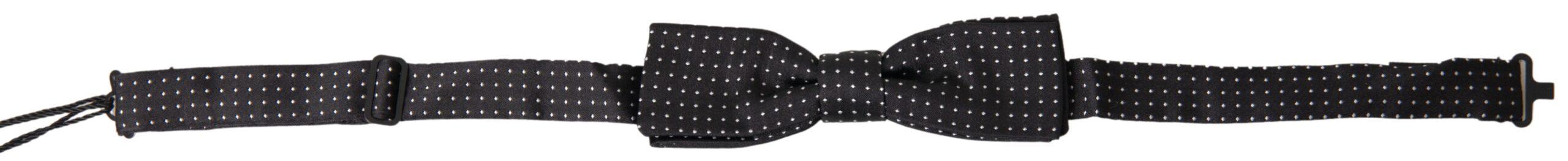 Dolce & Gabbana Black Polka Dot Silk Adjustable Men Neck Papillon Bow Tie - Ellie Belle