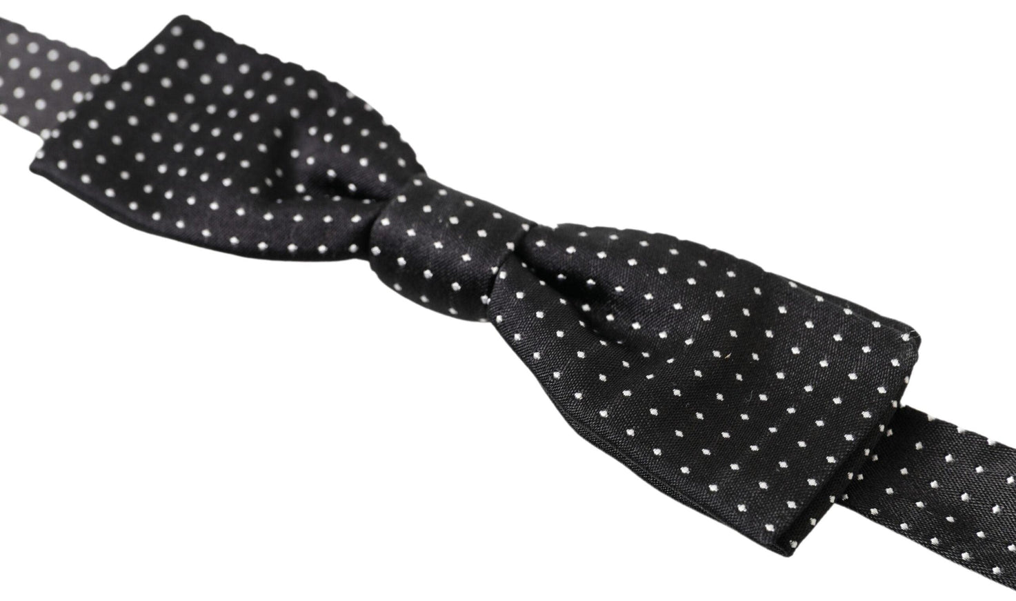 Dolce & Gabbana Black Polka Dot Silk Adjustable Men Neck Papillon Bow Tie - Ellie Belle