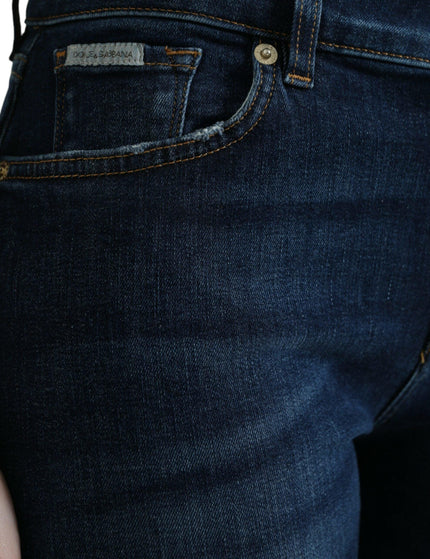 Dolce & Gabbana Dark Blue Cotton Stretch Denim Skinny Jeans - Ellie Belle