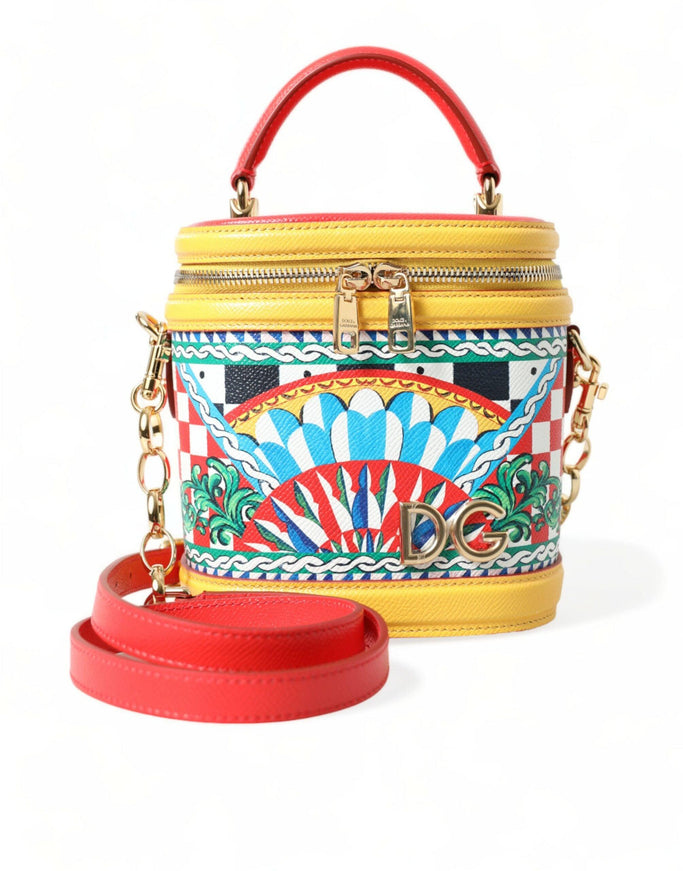 Dolce & Gabbana Multicolor Leather Sicilian Carretto DG Girls Bucket Bag - Ellie Belle